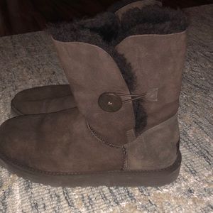 Chocolate brown Bailey button UGGs